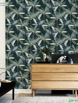 วอลเปเปอร์ลายใบไม้ Tropical หน้ากว้าง 1 เมตร