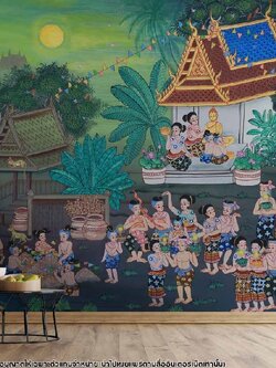 วอลเปเปอร์ลายลอยกระทง P-THD-7-B