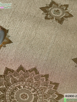 wallpaper ลายไทย ลายดาว สีทอง