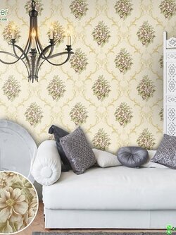 วอลเปเปอร์ติดผนังลายดอกไม้โมเดิร์น