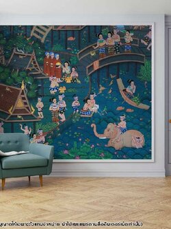 วอลเปเปอร์ลายประเพณีไทย P-THD-11-B