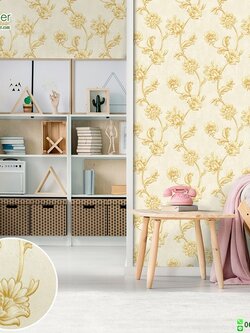 วอลเปเปอร์ติดผนังลายดอกไม้โมเดิร์น