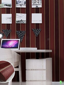 วอลเปเปอร์ติดผนังลายทาง สีแดงเข้ม-อ่อน