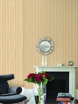 วอลเปเปอร์ลายไม้ระแนง ขนาดไม้ 2CM สีเหลืองครีม