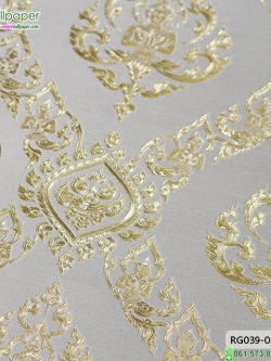 wallpaper ลายไทย เทพพนม สีครีม-ทอง