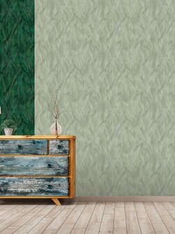 วอลเปเปอร์ลายใบไม้สีเขียว