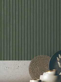 วอลเปเปอร์ลายไม้ระแนง ขนาดไม้ 2CM สีเขียว