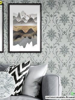 วอลเปเปอร์ลายหลุยส์สีเทา