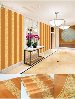 วอลเปเปอร์ลายไทยราคาถูกลายไทยพื้นทอง