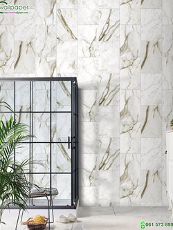 วอลเปเปอร์หน้ากว้าง 1 เมตร ลายกระเบื้องหินอ่อน