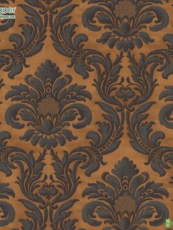 วอลเปเปอร์ลายหลุยส์คลาสสิคสีน้ำตาลเหลือง