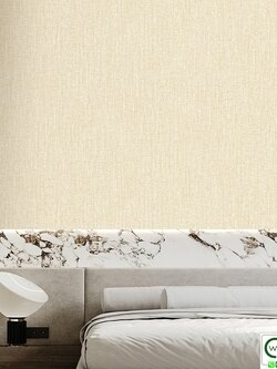 วอลเปเปอร์ลายผ้า สีครีมทอง No.52519-1