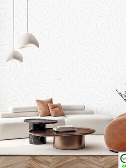 วอลเปเปอร์ลายเส้น สีเงินพื้นสีขาวอมเทา No.52516-1