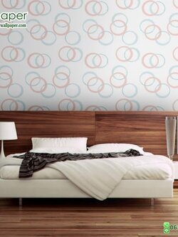 วอลเปเปอร์ติดผนังลายกราฟฟิกวงกลม