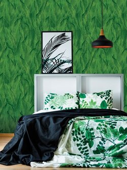 วอลเปเปอร์ลายใบไม้สีเขียว