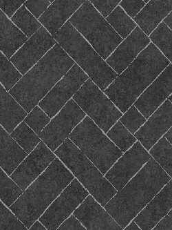 วอลเปเปอร์ลายอิฐโมเดิร์นสีดำ หน้ากว้าง 1 เมตร