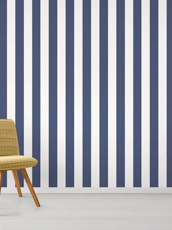 วอลเปเปอร์ลายทาง สีน้ำเงินขาว