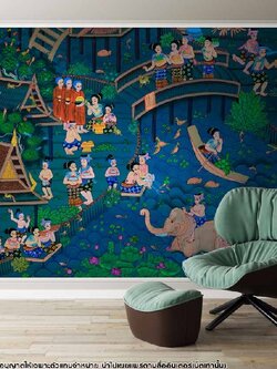 วอลเปเปอร์ลายประเพณีไทย P-THD-11-A