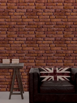 วอลเปเปอร์ห้องอ่านหนังสือ ลายอิฐแดง