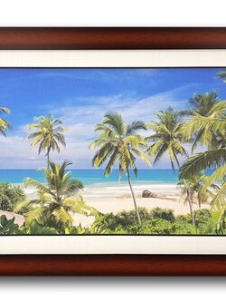 กรอบรูป ภาพชายหาดต้นมะพร้าวสวย