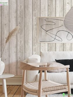 วอลเปเปอร์หน้ากว้าง 1 เมตร ลายไม้สีขาว