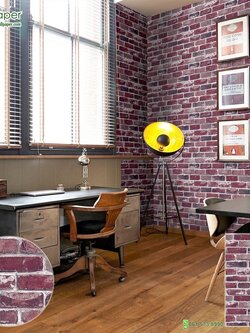 วอลเปเปอร์ลายอิฐแดงม่วง