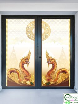 วอลเปเปอร์สั่งพิมพ์ลายไทยติดประตู PLT-038-A