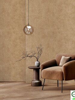 วอลเปเปอร์ลายปูนเปลือย สีน้ำตาลทอง No.52523-7