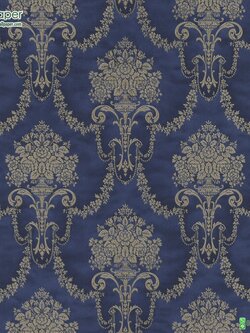 วอลเปเปอร์ติดผนังลายหลุยส์โคมไฟพื้นน้ำเงิน