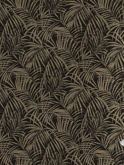 วอลเปเปอร์ติดผนังลายใบไม้สีทอง พื้นหลังสีดำ