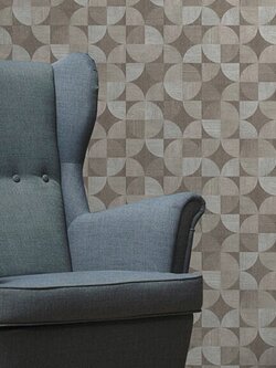 วอลเปเปอร์ติดผนังลายไม้กราฟฟิค สีน้ำตาล เทา