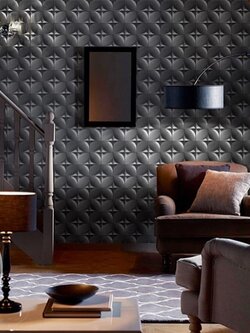 วอลเปเปอร์ติดผนังลายกราฟฟิก สีน้ำตาล