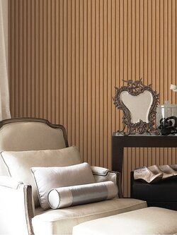 วอลเปเปอร์ลายไม้ระแนง ขนาดไม้ 2CM สีน้ำตาล