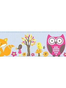 บอร์เดอร์ วอลเปเปอร์ลายนกฮูก