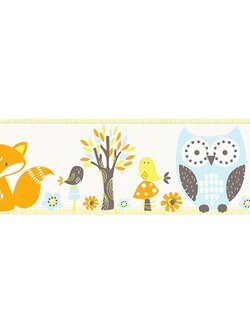 บอร์เดอร์ วอลเปเปอร์ลายนกฮูก