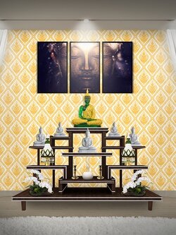 วอลเปเปอร์ลายไทยเทพพนมพื้นขาว