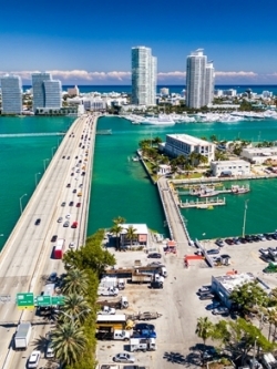วอลเปเปอร์ภาพวิวสั่งพิมพ์ภาพสะพานเชื่อมหาดไมอามี่