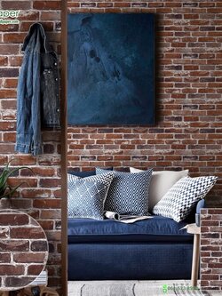 วอลเปเปอร์ลายอิฐน้ำตาลแดง