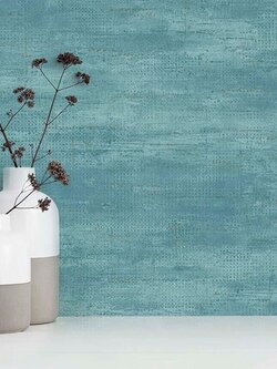 วอลเปเปอร์ลายปูนเปลือย สีฟ้าอมเขียว