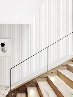 วอลเปเปอร์ลายไม้3D หน้ากว้าง 1 เมตร สีขาวเทา