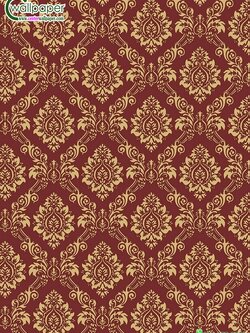 วอลเปเปอร์ติดผนังลายหลุยส์สีทองพื้นแดงเข้ม