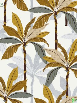 วอลเปเปอร์ลายใบไม้ Tropical หน้ากว้าง 1 เมตร