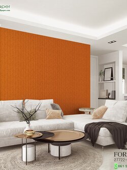 วอลเปเปอร์เกาหลีหน้ากว้างลายเส้นกราฟฟิคสีส้ม