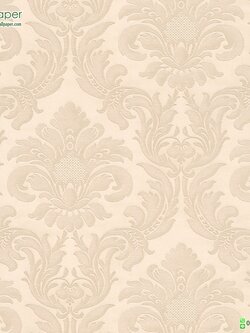 วอลเปเปอร์ติดผนังลายหลุยส์คลาสสิคสีครีม