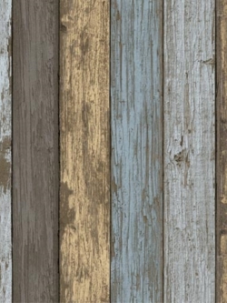 วอลเปเปอร์ลายไม้ระแนงหลากสี ฟ้าน้ำตาล เหลือง