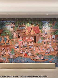 วอลเปเปอร์ลายประเพณีไทย P-THD-12-C