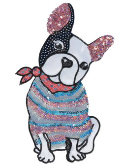 ตัวรีดติดเสื้อเลื่อมหมาเฟรนบลูด็อก