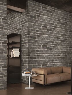 วอลเปเปอร์ลายอิฐสีดำ หน้ากว้าง 1 เมตร แถมกาวติดวอล 20 ตรม