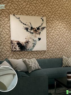 วอลเปเปอร์ติดผนังลายกราฟฟิค สีน้ำตาล