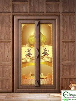 วอลเปเปอร์สั่งพิมพ์ลายไทยติดประตู PLT-043-C